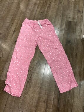 Pink Polka Dot Pajama Pants - Soft Sleep Lounge Bottoms